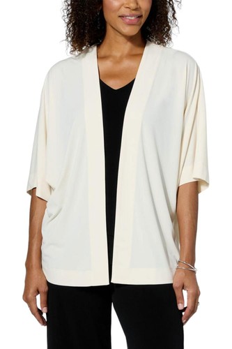IMAN Global Chic Runway Dolman Sleeve Knit Cardigan Cream