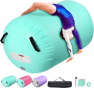 Inflatable Gymnastics Air Roller Barrel Green 40 * 23.6inch