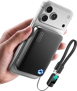 INIU Compact Power Bank for MagSafe, 10000mAh Qi2.2 Certified 25W Wireless & 45W USB C Fast Charging Portable Charger, Magnetic Phone Essential Battery Pack, Flight-Safe Travel for iPhone 17-12 Series
