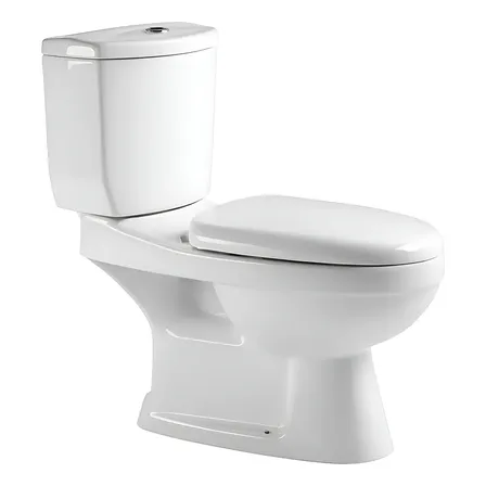 Inodoro Largo de Loza Sanitaria con Tanque y Asiento, Modelo Delfi en Blanco