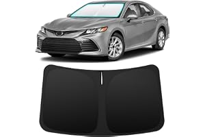 INSAUTO Custom Fit Windshield Sun Shade Accessories for Toyota Camry 2018-2024, Foldable Front Window Sunshade, UV & Heat Reflector, Keeps Interior Cool, Includes Storage Bag