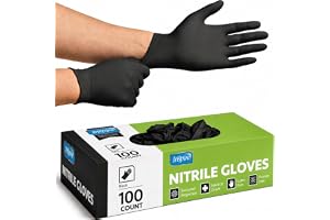 Inspire Black Nitrile Disposable Gloves | 4.5 Nitrile Disposable Safety Medical Cooking Cleaning Gloves