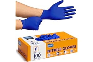 Inspire Cobalt Blue Nitrile Disposable Gloves | 4.5 Nitrile Safety Medical Exam Cooking Cleaning Disposable Gloves