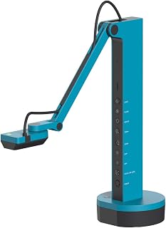 IPEVO VZ-X Wireless 8MP Document Camera, 3 Modes of Connectivity &mdash; Wi-Fi, HDMI, and USB, Compatible with Web Conferencing Software, Works Wirelessly with iOS, tvOS, and Android,Black, Blue