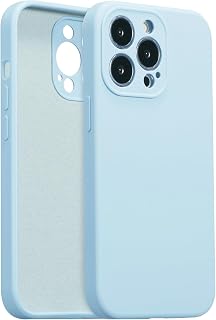 for iPhone 15 Pro Case Silicone,with [Full Camera Protection][Soft Anti-Scratch Microfiber Lining],Liquid Silicone Ultra Slim Shockproof Phone Cover for Men Women Girls-Baby Blue