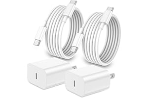 iPhone 17 16 15 Charger Fast Charging,2Pack 20W Apple iPad USB C Wall Chrager Block with 6FT USB C to C Cable for iPhone 17/Pro/Pro Max/17 Air/ 16/16 Pro/16 Pro Max/15/Plus/Pro/Pro Max (White)