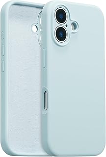 for iPhone 17 Case Silicone,with [Full Camera Protection][Soft Anti-Scratch Microfiber Lining],Liquid Silicone Ultra Slim Shockproof Phone Case for Men Women Girls-Baby Blue