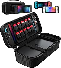 ivoler Carrying Case for Nintendo Switch 2/Switch/OLED Model, Large Capacity Portable Travel Case Fits Switch 2 Dock or Pro Controller, 10 Game Card Slots, Protective Storage Bag - Black