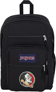 JanSport NCAA Officially Licensed Backpack, Florida State Seminoles, Big Student with Padded 15-Inch Laptop Sleeve, 2 Compartment Computer Bag with Bottle Pocket & Haul Handle, Book Rucksack, Black