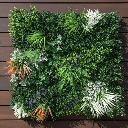 Jardin Vertical Artificial Muro Combinado 1m2 Proteccion Uv Verde