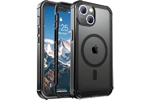 jaroco Magnetic for iPhone 13 Case, [Compatible with MagSafe][Military Grade Drop Protection][Heavy Duty Protection][Non-Slip][Shockproof] 2-Layer Durable Bumper Phone Case 6.1''-Black
