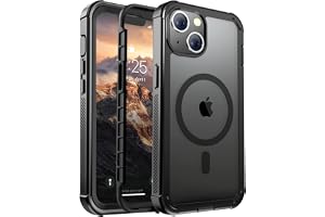 jaroco Magnetic for iPhone 14 Case Heavy Duty Protection Black | Compatible with MagSafe,Military Grade Drop Protection,Translucent Matte,Non-Slip,Shockproof 2-Layer Durable Bumper Case