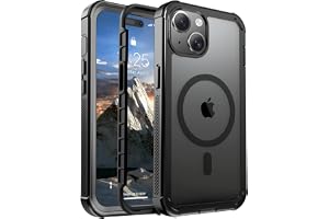 jaroco Magnetic for iPhone 15 Case, [Compatible with MagSafe][Military Grade Drop Protection][Heavy Duty Protection][Non-Slip][Shockproof] 2-Layer Durable Bumper Phone Case 6.1''-Black