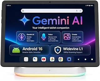 Jeazans Android 16 Tablet with Dock, 10.1 inch