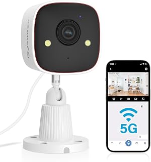 Jennov 2K WiFi Security Camera Indoor/Outdoor, Plug-in Home Surveillance Cam with Color Night Vision, Human Motion Detection, 2-Way Audio, IP66 Waterproof, Baby & Pet Monitor, 5G/2.4G