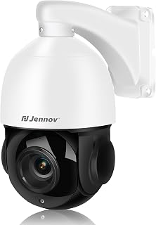 Jennov 4K 8MP POE PTZ Camera Outdoor, 20X Optical Zoom Security Camera with 360&deg; Pan&90&deg; Tilt, Human Detection, 320ft IR Night Vision, Auto Tracking, 24/7 Recording, Only Work with Onvif POE NVR