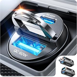 JOYROOM 2-Pack 125W USB C Car Charger [Mini, Flush Fit & Pull Ring] Dual-Port Fast Car Charger USB C, Car Cigarette Lighter USB Charger for iPhone 17/16/15, Galaxy S26/25, MacBook Air, iPad and More