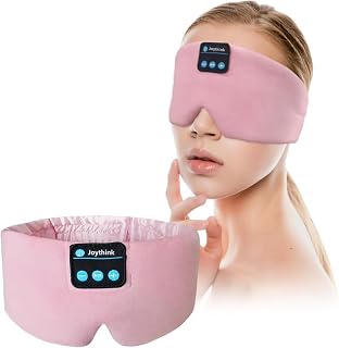 Joythink Sleep Headphones Bluetooth Sleep Mask Silk Kids Children Headband Earphones Bluetooth Eye Mask for Sleeping On Side Blackout Soft Sleep Earphones Music Eye Cover