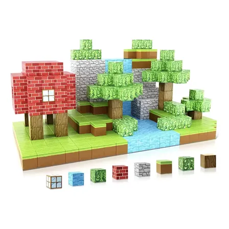 Juego Bloques Para Armar Magn&eacute;ticos Mine Craft 2.5cm Regalo 154 Minecraft