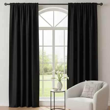 Juego Cortinas Listas P/colgar Microfibra 2 Pa&ntilde;os 220x220 Cm