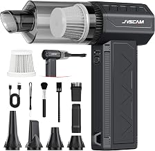 JVSCAM Compressed Air Duster,150000RPM Electric Air Duster, Vacuum Cleaner & Bag Vacuum 3-in-1, Rechargeable with 3-Gear Adjustable Wind Speed for Keyboard,Computer,Car,Home and Storage Bag Sealing