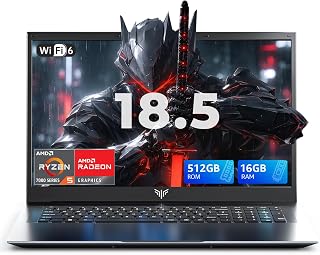 KAIGERR 18.5 inch Light Gaming Laptop, &Alpha;&Mu;D Ryzen 7430U, 16GB RAM 512GB SSD