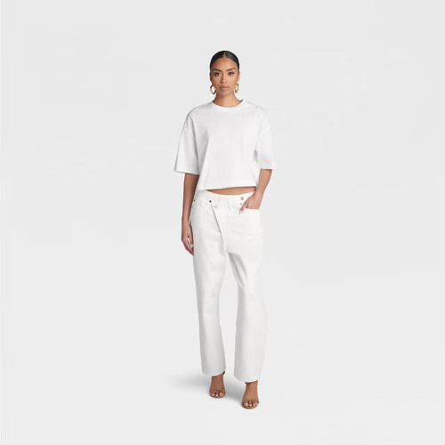 KBB by Kahlana Women's Mid-Rise Tapered Leg 'The Dylan Jean' Pants Straight Leg
