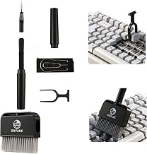Keyboard Cleaner & Laptop Cleaning Kit - 9-in-1 Electronics Cleaning Brush Set with Keycap Puller, Screen Cleaner, Earbud Cleaner Pen for Computer, PC Monitor, MacBook, Phone, Airpods (Black)