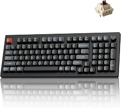 Keychron V5 Ultra 96% Wireless Mechanical Keyboard with 8000Hz Polling Rate & NKRO, Hot-Swappable RGB, Brown Switches, 97 Keys, 2.4GHz/Bluetooth/Wired, OSA PBT Keycaps, for Mac/Win/Linux- Black