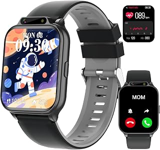 Kids Waterproof Smart Watch with Fitness Tracker Sports Activity Pedometer | Heartrate SpO2 Stress Monitor Flashlight APP HD Touch Screen Camera Games Music for 4-13 Year Old Boys Gifts for Kids