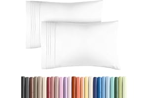 King Pillow Cases Set of 2 - Ultra Soft Hotel Quality Pillowcase Covers - Comfy, Cozy & Wrinkle Free - Shrinkage, Stain and Fade Resistant - Machine Washable Pillow Protectors - 2 Piece Set - White