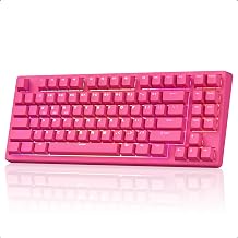 Kisnt KN85 Wireless Silent Mechanical Keyboard, 75% Layout, Bluetooth/2.4GHz/USB-C, Custom RGB Backlit, Hot Swappable, Quiet Typing for Windows/Mac/PC (Berry Red)