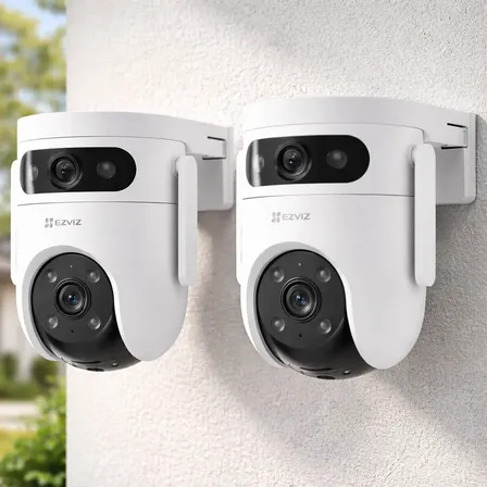Kit Camara Seguridad X2 Doble Lente Exter Wifi 3mp Ezviz H9c Blanco
