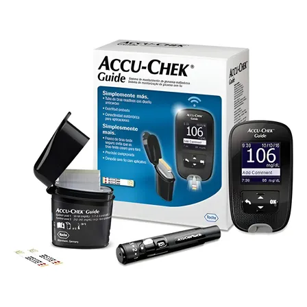 Kit Glucometro Medidor Accu-chek Guide + Punzador + Insumos Plata