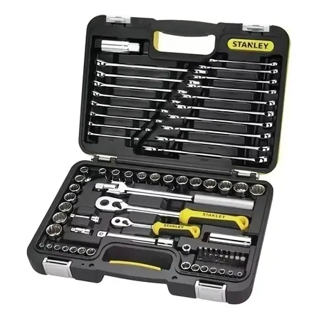 Kit Set Caja De Tubos Llaves 79 Pz Stanley Stmt82780 Malet&iacute;n Color Negro