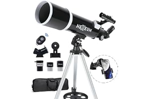 Koolpte Telescope for Adults & Beginner Astronomers - 80mm Aperture 600mm Fully Multi-Coated High Transmission Coatings with AZ Mount Tripod Phone Adapter, Carrying Bag, Wireless Control.