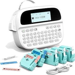 Label Maker Machine with Tapes, Rechargeable Bluetooth Waterproof Labeler