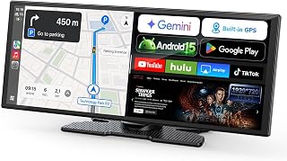 LAMTTO 11" AI Wireless CarPlay Screen with Google Play & Android 15 | Car Play & Android Auto with Gemini AI,Split-Screen,Backup Camera,GPS,60fps,AirPlay,OTA &mdash; For Trips,Commutes,Family Travel