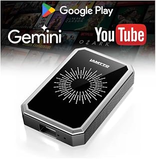 LAMTTO Wireless CarPlay Adapter with Gemini AI, 4GB+32GB Magic Box with Full Google Play Access&mdash;Download Streaming Apps, Games, Support Android Auto, OTA, HDMI, Airplay, USB Drive Media Playback