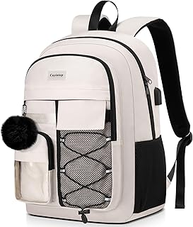 Laptop Backpack for Women College Bookbag: 17.3 Inch Casual Work Backpacks with USB Charging Port Waterproof Womens Travel Back Pack with Laptop Compartment Daypack for Teacher Nurse Computer Bag
