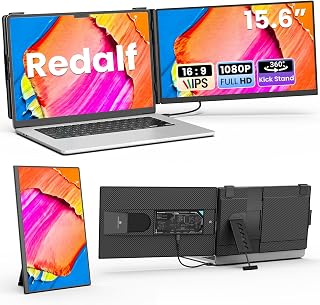 Laptop Screen Extender 15.6", Detachable 1080P FHD Portable Monitor for Laptop , Travel Dual Monitor with 360&deg; Rotating Stand for 13-17" Laptop, Plug & Play Compatible with Mac/Windows/Android/Chrome