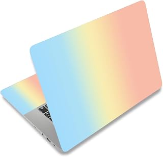 Laptop Skin Sticker Decal, 12 12.1 13 13.3 14 15 15.4 15.6 INCH Netbook Skins for Notebook PC, Universal Vinyl Laptop Decor Cover for Women Girls, Waterproof Art Protector I Gradation Blue Orange