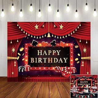 Las Vegas Party Photography Backdrop Casino Poker Theme Birthday Party Prom Vinyl 5x3ft Casino Night Photo Background Cake Table Decorations Banner Photo Studio Booth Props