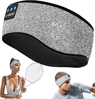 LC-dolida Sleep Headphones Wireless Bluetooth Headband Headphones for Sleeping Music Band Cozy Sleep Mask with Thin HD Stereo Speakers Perfect for Side Sleepers(Sliver)