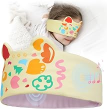 LC-dolida Toddler Headphones Wireless, Kids Headband Headphones Cute & Comfortable Fit, Safe Volume Limited Bluetooth Headband & Eyemask for Boys Girls, Airplane Travel Essentials for Kids