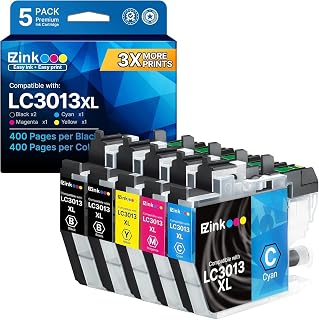 LC3011 LC3013 Ink Cartridges BK C M Y Compatible for Brother LC3013 LC3011 LC3013XL Work Brother MFC-J497DW MFC-J895DW MFC-J491DW MFC-J690DW Ink Cartridge 5 Pack (2X Black 1x Cyan Magenta Yellow)