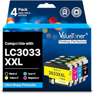 LC3033XXL Compatible for Brother LC3033 Ink Cartridges BK/C/M/Y (4-Pack) | LC3033XXL LC3035 XXL High Yield Used with Brother MFC-J995DW MFC-J805DW MFC-J815DW J995DWXL J805DWXL J815DWXL Printer