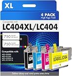 LC404 MFC-J1205W Ink Cartridges High Yields Compatible for Brother Printer LC404XL LC 404 XL Ink for MFC-J1205W MFC-J1215W MFC J1205W J1215W Printer (4 Pack, Black Cyan Magenta Yellow)