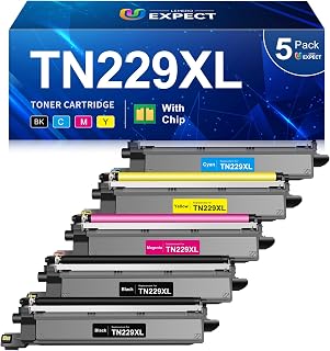 LEMERO UEXPECT TN229XL TN229 High Yield Toner Compatible Replacement for Brother TN229XL TN229 Toner Cartridges for HL-L3280CDW MFC-L3780CDW MFC-L3720CDW Printer, TN229XLBK/C/M/Y-5 Pack