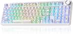 LEOBOG X Aula F99 Pro Wireless Mechanical Keyboard,8000mAh Computer Gaming Keyboards with Knob,Hot Swappable Custom Creamy Keyboard with Number Pad,RGB Backlit,Tri-Mode BT/USB-C/2.4GHz,PBT Keycaps